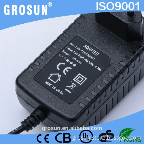 CE/UL/FCC Listed Transformer AC 220/230V to DC 12V Power Converter AC DC Power Adapter 12V 2A Wall Adapter